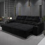 Sofá Santiago 2,30m (L) com Carregador USB e Porta Copos Retrátil e Reclinável - Cialar