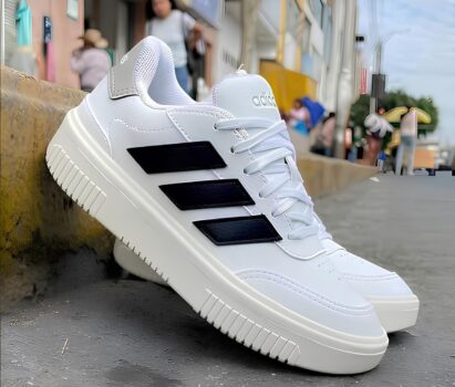 Tênis Adidas Courtblock Bold Feminino - Branco+Preto