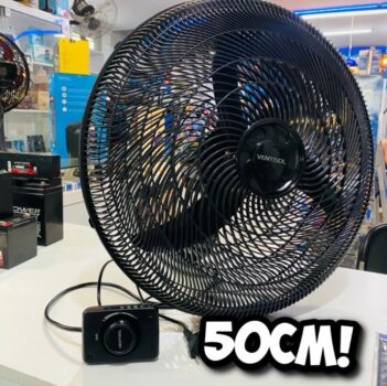 Ventilador Oscilante De Parede Ventisol New 3 Pás 50cm 1300rpm Preto 127v