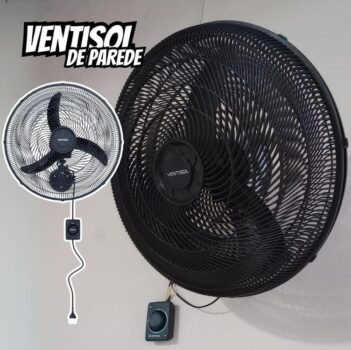 Ventilador Oscilante De Parede Ventisol New 3 Pás 50cm 1300rpm Preto