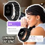 WB SmartWatch tela 1,85" 45mm Fitness tracker 24 modos esportivos ultra leve e Watchfaces (preto)