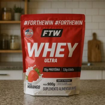 Whey Concentrado Ultra Protein Refil 900g Sabor Morango - FTW