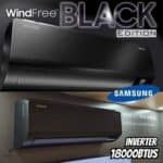 Ar-condicionado Split Inverter Samsung WindFree Black Edition Sem Vento 18.000 BTUs Quente e Frio AR18CSECABTNAZ 220V Kit