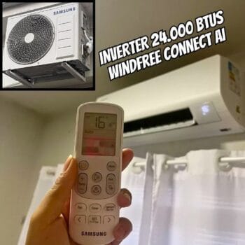 Ar-condicionado Split Samsung Inverter WindFree Connect AI 24.000 BTUs Frio Sem Vento AR24DYFAAWKNAZ 220V