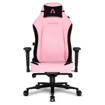 Cadeira Gamer Alpha Gamer Alegra Fabric, Até 150 kg, Apoio de Braço 4D, Mecanismo Frog, Apoio Lombar Ajustável, Rosa - AGALEGRA-F-PK