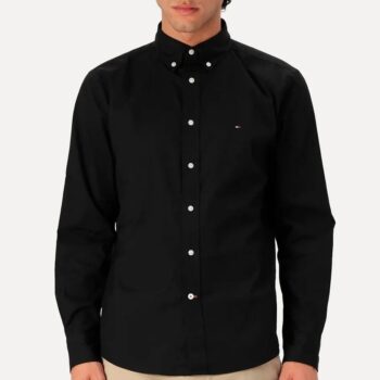 Camisa Tommy Hilfiger Regular Core Flex Poplin Preta