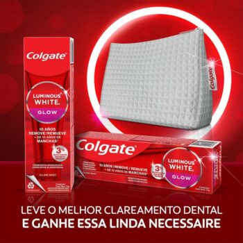Creme Dental para Clareamento Colgate Luminous White Glow 70g 2 unid. + Necessaire