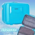 Frasqueira Necessarie de Viagens Wall Strret Média de mão PP+ABS Rígida Fechamento em Ziper com Organizador Interno, Azul, Santino - ATAF192M