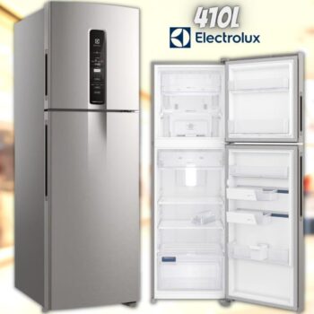 Geladeira Electrolux Frost Free Inverter 409L Água na Porta com AutoSense Duplex Inox Look (IW46S)