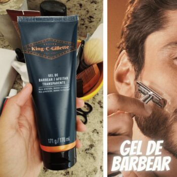 KING C. GILLETTE, Gel de barbear transparente, 170ml, para uso com aparelho de barbear, um barbear preciso, para delinear