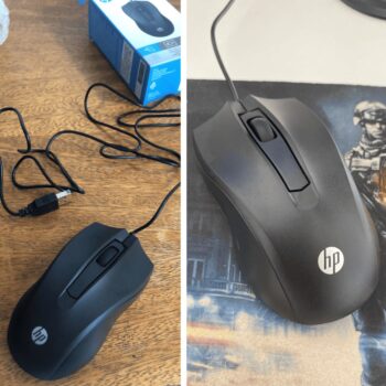 Mouse HP USB 100 Preto - Sensor Óptico Ambidestro Resoluções até 1600 DPI Compatível com PC/Mac - 6VY96AA