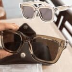 Óculos de Sol Polo London Club Quadrado Cristal cinza Unissex, Policarbonato UV400 contém Case Couro ECO