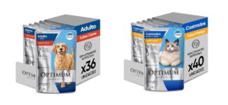 Pack Ração Úmida Optimum Sachê para Cães Adultos Sabor Carne 100g