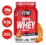 Whey Protein 100% Concentrado Pote 900g Sabor Doce de leite – FTW