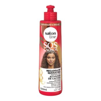 Salon Line, Ativador de Cachos, SOS Cachos, Recarga de Queratina, Vegano - Para Cabelos Cacheados e Crespos, 300ml