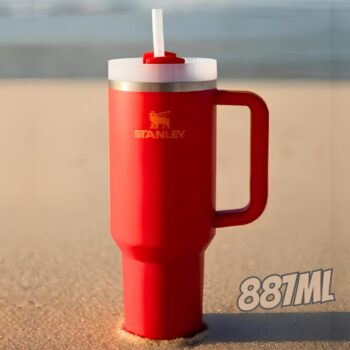 Stanley - Copo Quencher H2.0 FlowState 887ml - Copo de aço inoxidável com tampa, isolamento a vácuo, para água, chá gelado, café, smoothies e muito mais, Chili