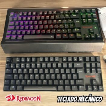 Teclado Mecânico Gamer Redragon Kumara, Anti-Ghosting, RGB, Switch Outemu Red, ABNT2, Preto, PT - K552RGB-1 (PT-RED)
