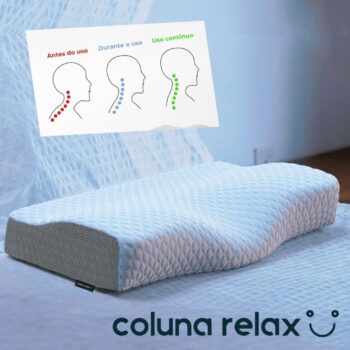 Travesseiro Cervical NASA - Coluna Relax - Suporte Ergonômico com Carvão Ativado e Elevação Lateral para Suporte Adicional
