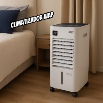 WAP Climatizador de Ar Torre CONTROL DIGITAL 3 em 1 - Climatiza, Umidifica e Ventila, Painel Touch, Controle Remoto e Blocos para Congelamento 127V