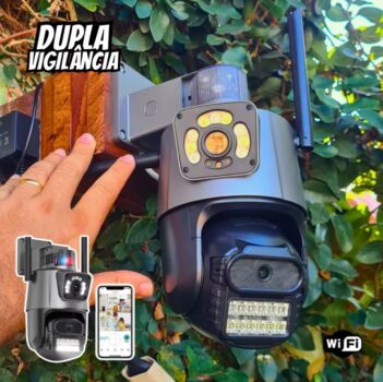 Camera Segurança Externa Lente Dupla 4k 6mp Sirene Policial P11