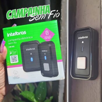 Campainha Sem Fio Com Bateria Cib 101 Preta Intelbras