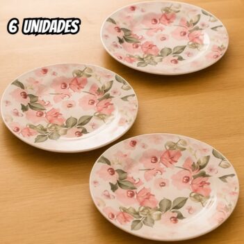Conjunto De Pratos Sobremesa Encanto - 6 Unidades - Alleanza