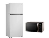 Geladeira LG Frost Free Inverter 375L Duplex Branca GN-B372PQW 127V + Micro-ondas LG Mesa 30L Prata Limpa Fácil MS3043BR 110V