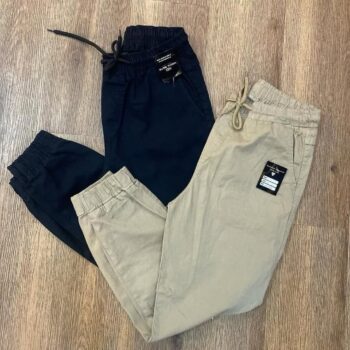 Kit 2 Calças Jogger Camuflada Sarja Masculina Punho Elastico