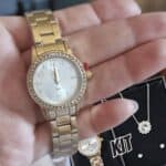 Promotop: As melhores Promoções,cupons e descontos! Kit Relógio Dumont Feminino Dourado - Du2035moj/k4k Fundo Prata