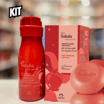Kit Sabonete em Barra e Creme Nutritivo Tododia Maçã Caramelada e Baunilha