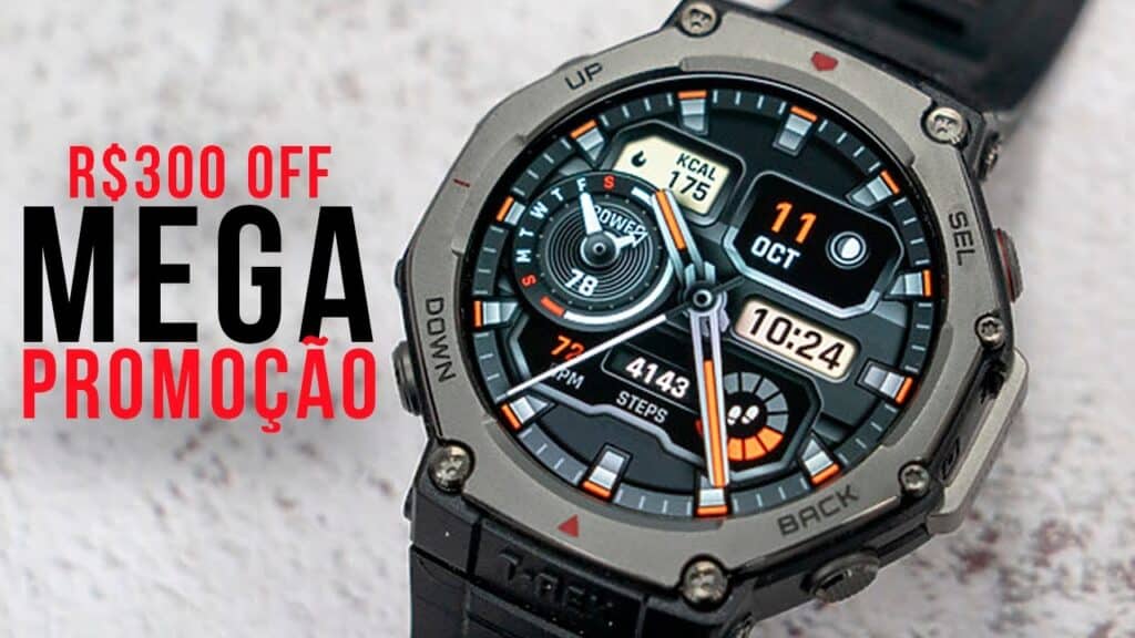 Super Promoção de Smartwatches com Estoque no Brasil: T-Rex 3, Balance 1, Active 2 e Muito Mais! Super Promoção de Smartwatches com Estoque no Brasil: T-Rex 3, Balance 1, Active 2 e Muito Mais!