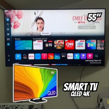 Samsung Smart TV 55 polegadas QLED 4K 55Q70D 2024, Tecnologia de Pontos Quânticos, Processador com AI, Painel até 120Hz, Design AirSlim 55"