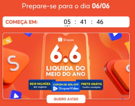 Shopee 6.6 - Cupons para resgatar!
