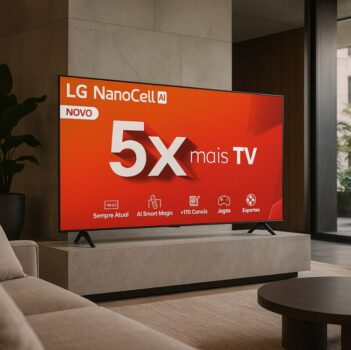 Smart TV 55" 4K LCD LED NanoCel LG 55NANO80TSA AI Processor Wi-Fi e Bluetooth 3 HDMI 2 USB