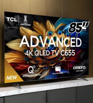 Smart TV 85” 4K UHD QLED TCL 85C655 Wi-Fi - Bluetooth 3 HDMI 1 USB