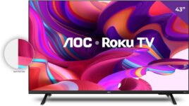 Smart TV LED AOC 43S5135/78G, 43", Full HD Design sem Bordas, Wifi, Conversor Digital, USB, HDMI