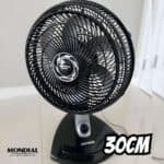 Ventilador de Mesa 30cm Turbo Mondial Preto/Prata 60W 6 Pás VT-30-NB