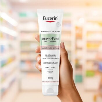 EUCERIN Gel de Limpeza Facial Antiacne DermoPure Concentrado 150ml, Peles Oleosas e Acneicas