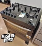 Promotop: As melhores Promoções,cupons e descontos! Fogão Atlas 5 Bocas preto Atenas Glass com Acendimento automático - Bivolt