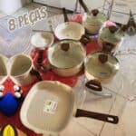 Mimo Style, Conjunto de 8 Panelas Pratic Cook Marmol Compatível com Fogão por Indução