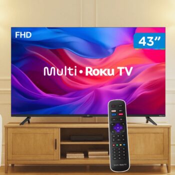 Smart TV 43" Multi Full HD DLED TL056M Roku TV Quad-core Alexa Google Assistente e Siri 1 HDMI