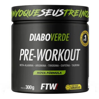 Suplemento Em Pó Pre Treino Pre Workout Pote 300g DIABO VERDE - FTW