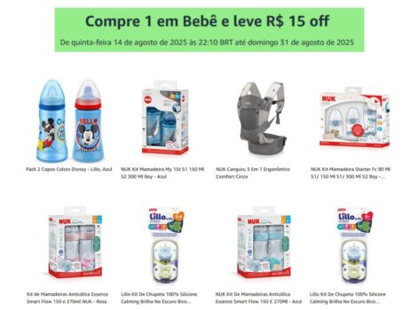 Compre 1 em Bebê e leve R$ 15 off - Amazon