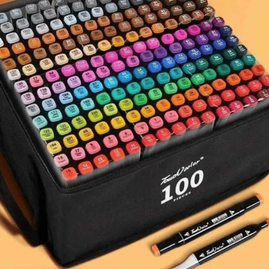 Conjunto Caneta Marcador Canetinha Ponta Dupla 100cores Kit