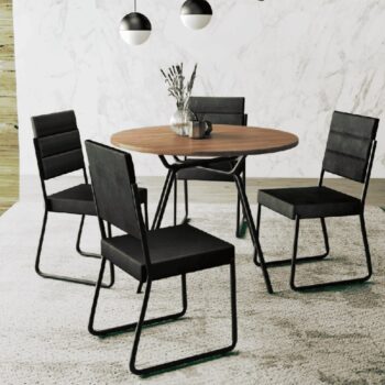Conjunto Sala Jantar 4 Cadeiras San Francisco Carraro Preto