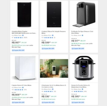 Cupom 15% OFF em Produtos Midea!