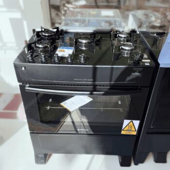 Fogão 5 Bocas Atlas Preto Mesa de Vidro Mônaco Top Glass - Bivolt