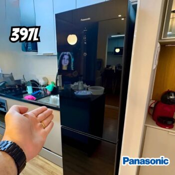 Geladeira/Refrigerador Panasonic Frost Free I - Inverse Black Glass 397L NR-BB41GV1B