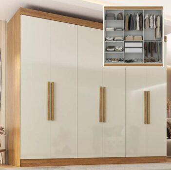 Guarda-roupa Casal 6 Portas 2 Gavetas Paris Ce