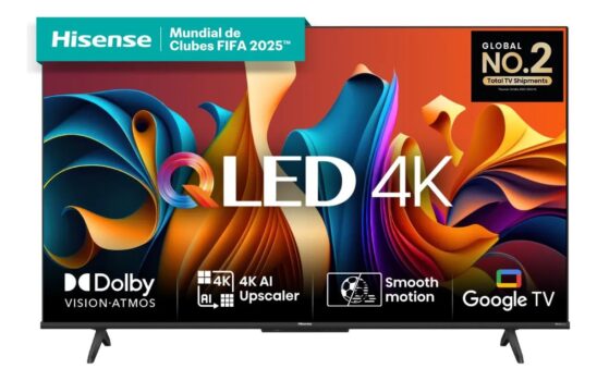Hisense Smart TV UHD 4K QLED 50" Polegadas 50Q6N Google TV com HDR10+ Dolby Atmos Sports Mode Game Mode Plus e Compatível com Alexa